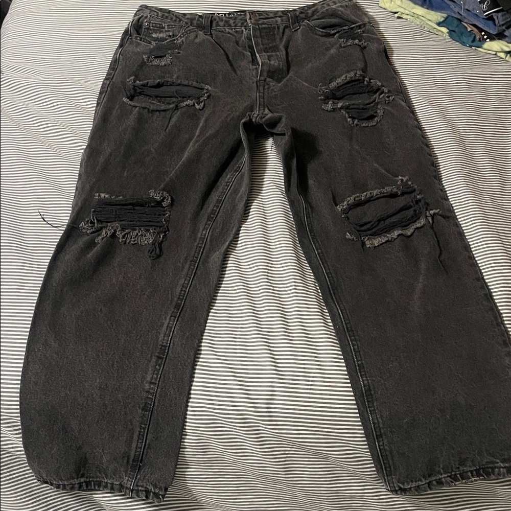 No Boundaries Black Distressed Men Jeans